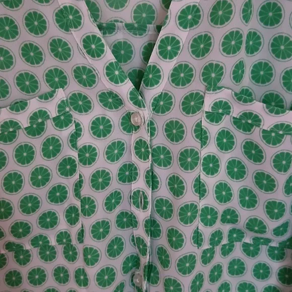 NWOT  Rare Express Green Lime Print  Button-Down Shirt - Picture 3 of 5